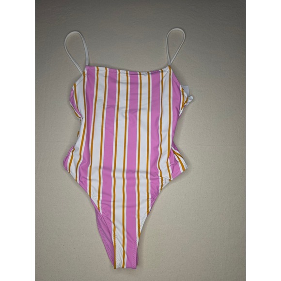 SOLID & STRIPED Other - Solid & Striped Reversible One Piece Swimsuit Pink/Orange/White XL NWT